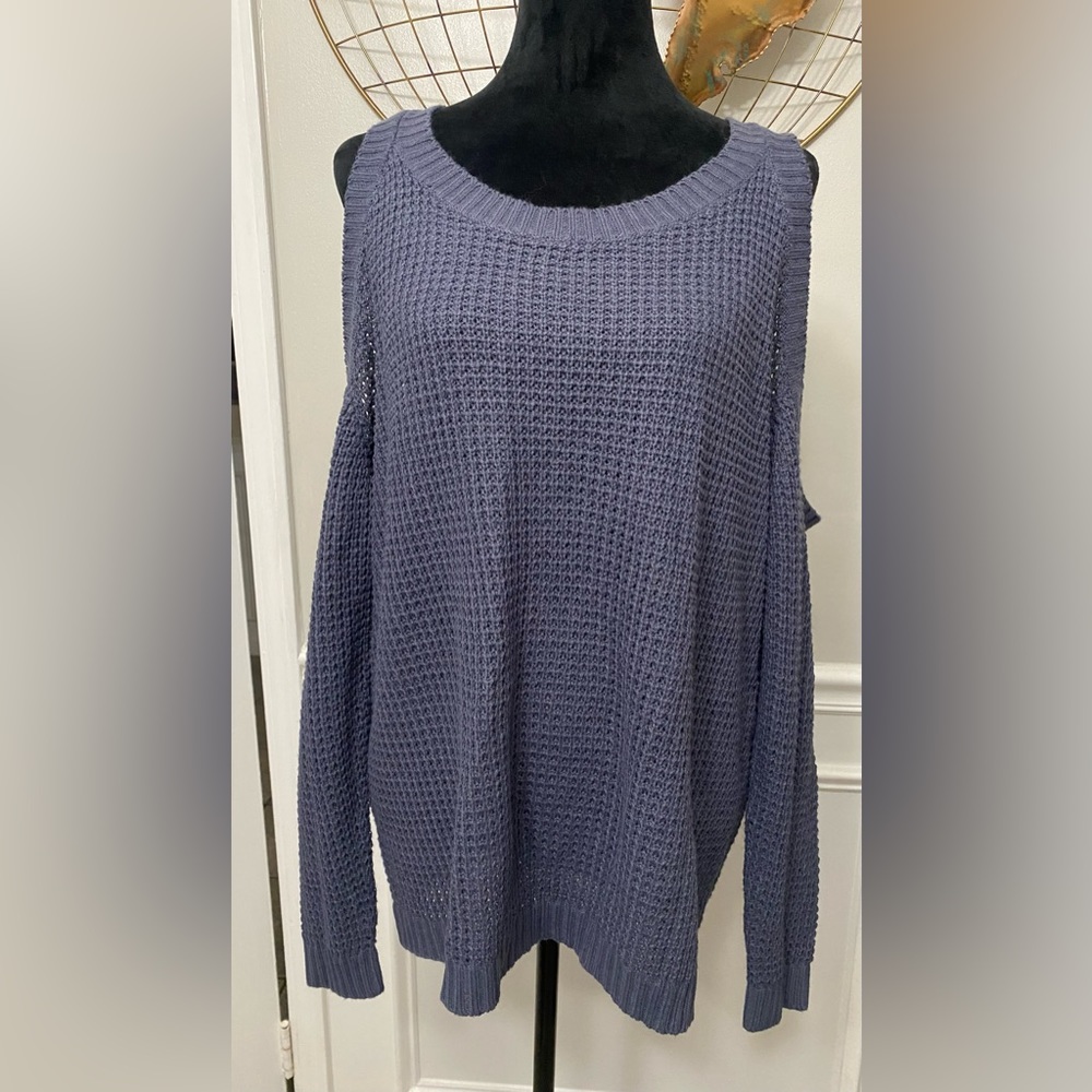 Charlotte Russe | Oversized Knit Open-Shoulder Sweater - Picture 1 of 6